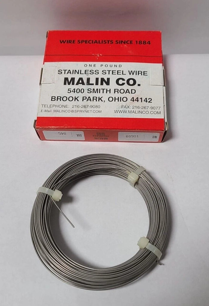 Malin Stainless Steel Wire One Pound .045 Dia. New