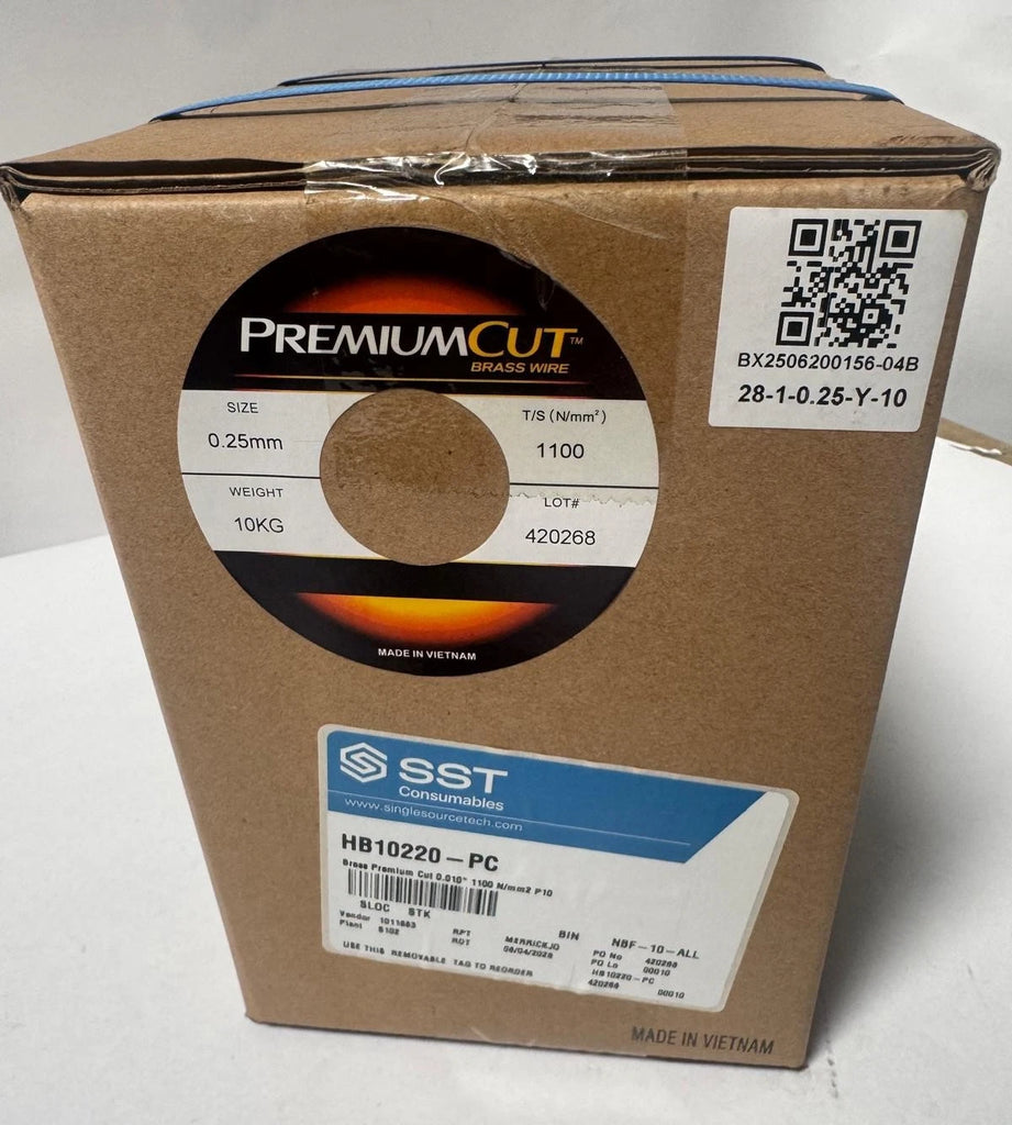 EDM Wire Brass Premium Cut Hard SST HB10220-PC Electrical Discharge 0.010"