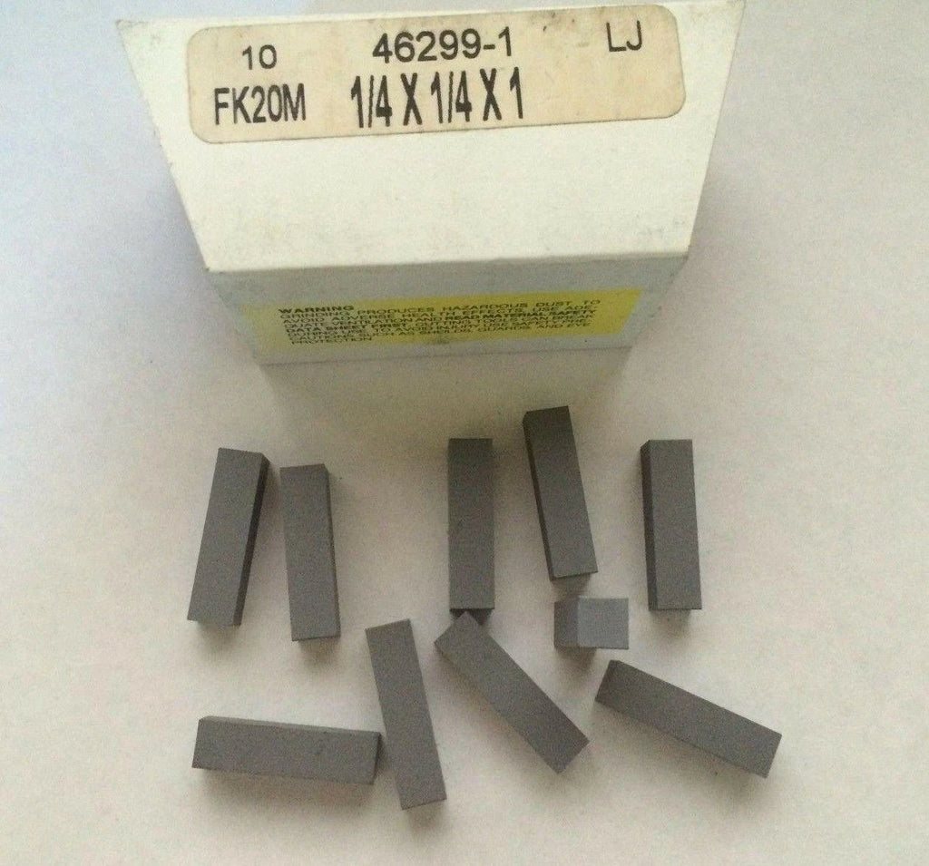 10 Pcs LOVEJOY 46299-1 FK20M Carbide Blank Inserts 1/4 x 1/4 x 1 LJ Tools New