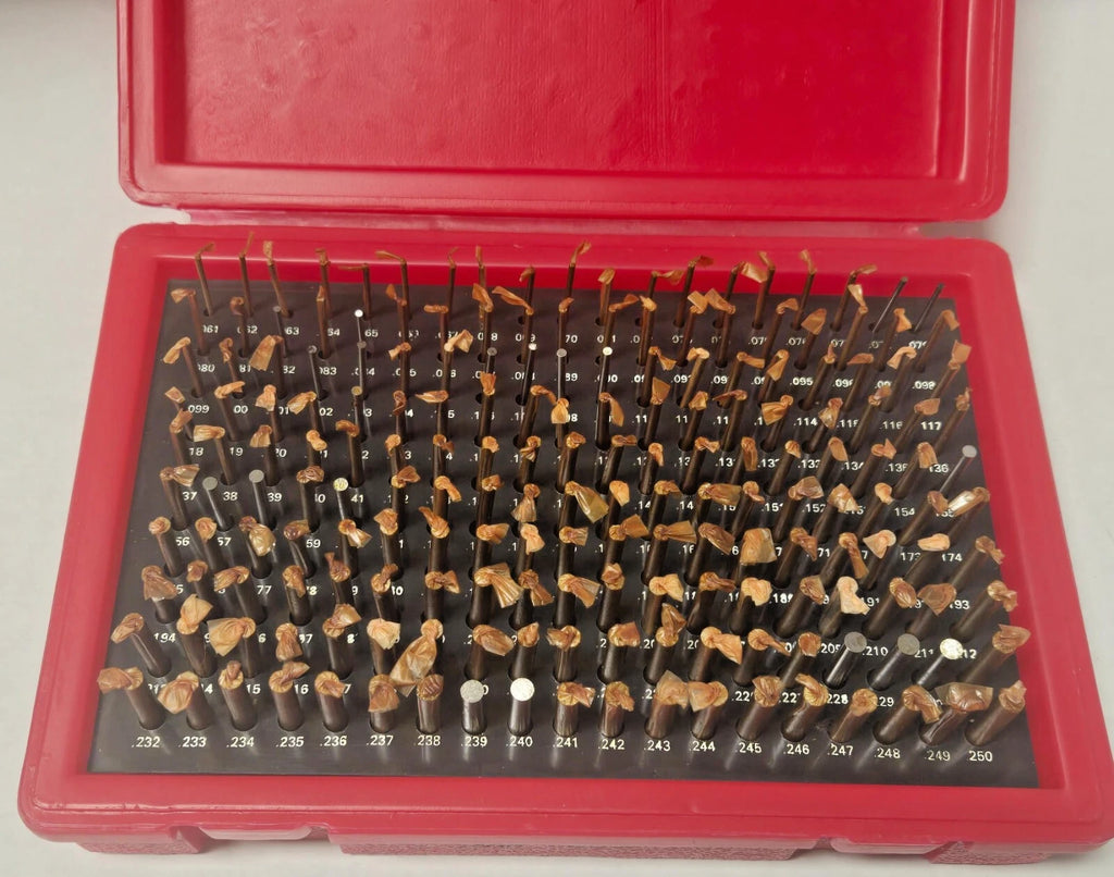 Plug and Pin Gage Set M1 PLUS Gauges Metal Size 0.061" to 0.250 Steel