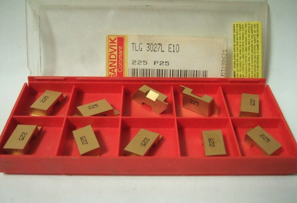 SANDVIK Coromant TLG 3027L E10 225 P25 Grooving Lathe Carbide Inserts 10 Pcs New