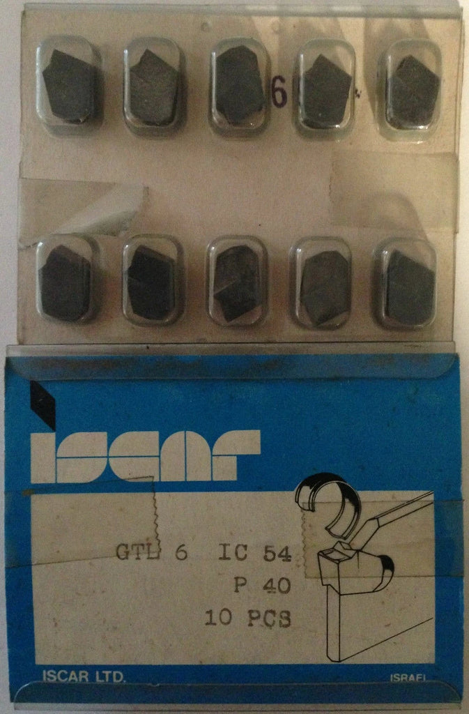 ISCAR GTL 6 4D IC 54 P40 Carbide Inserts Grooving 10 Pcs Lathe Self Grip Cut-Off