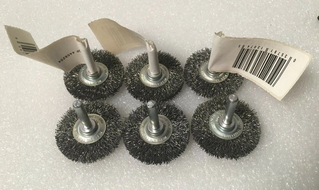 Lot of 6 Wire Brush Wheels 1/4" Shank DISSTON 2" MTD C 4408204 Germany 6000 RPM