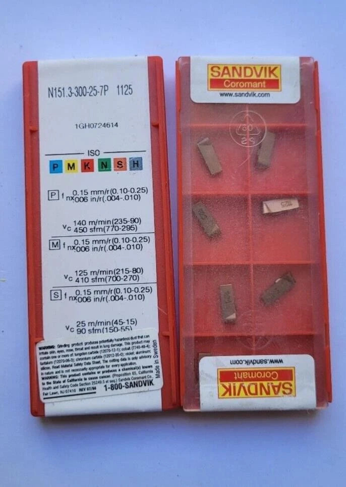 10 Pcs SANDVIK Coromant N151.3-300-25-7P 1125 Carbide Inserts Grooving New
