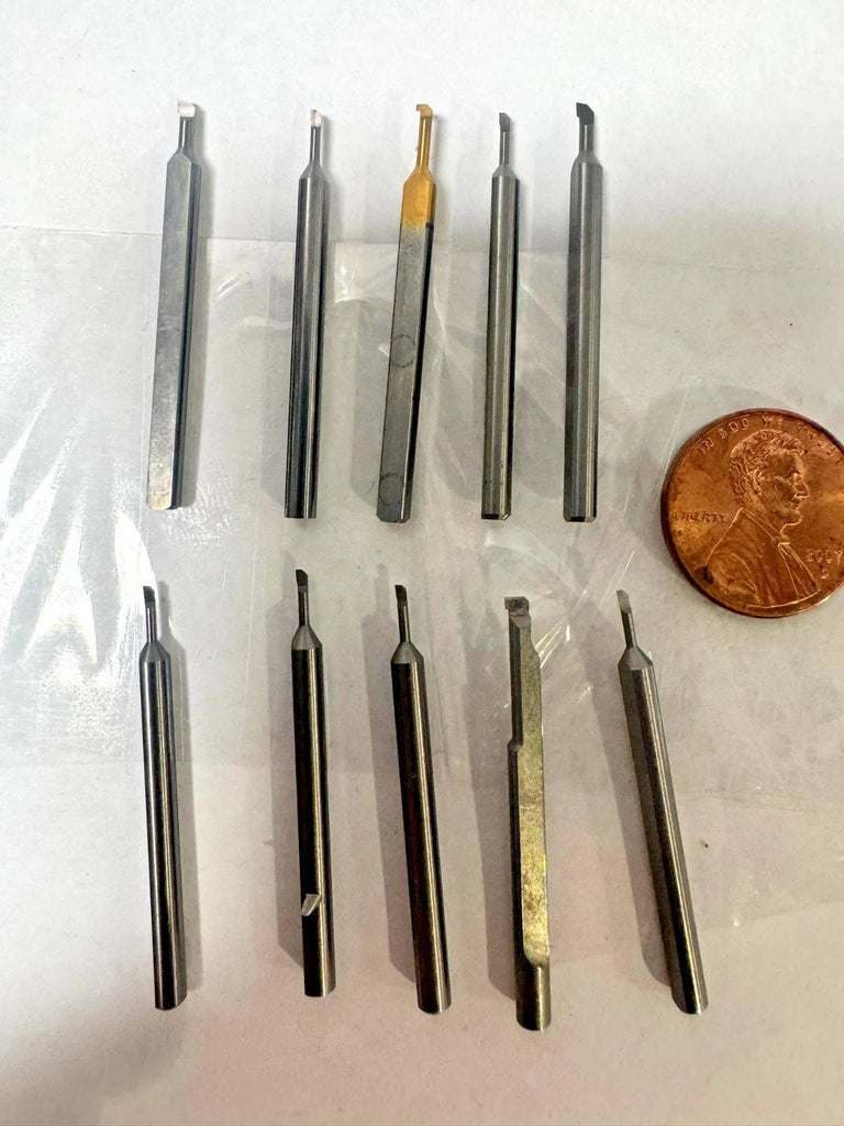 Lot 10 Solid Carbide Mini Micro Boring Bars Watchmaker Jewelry Lathe Threading