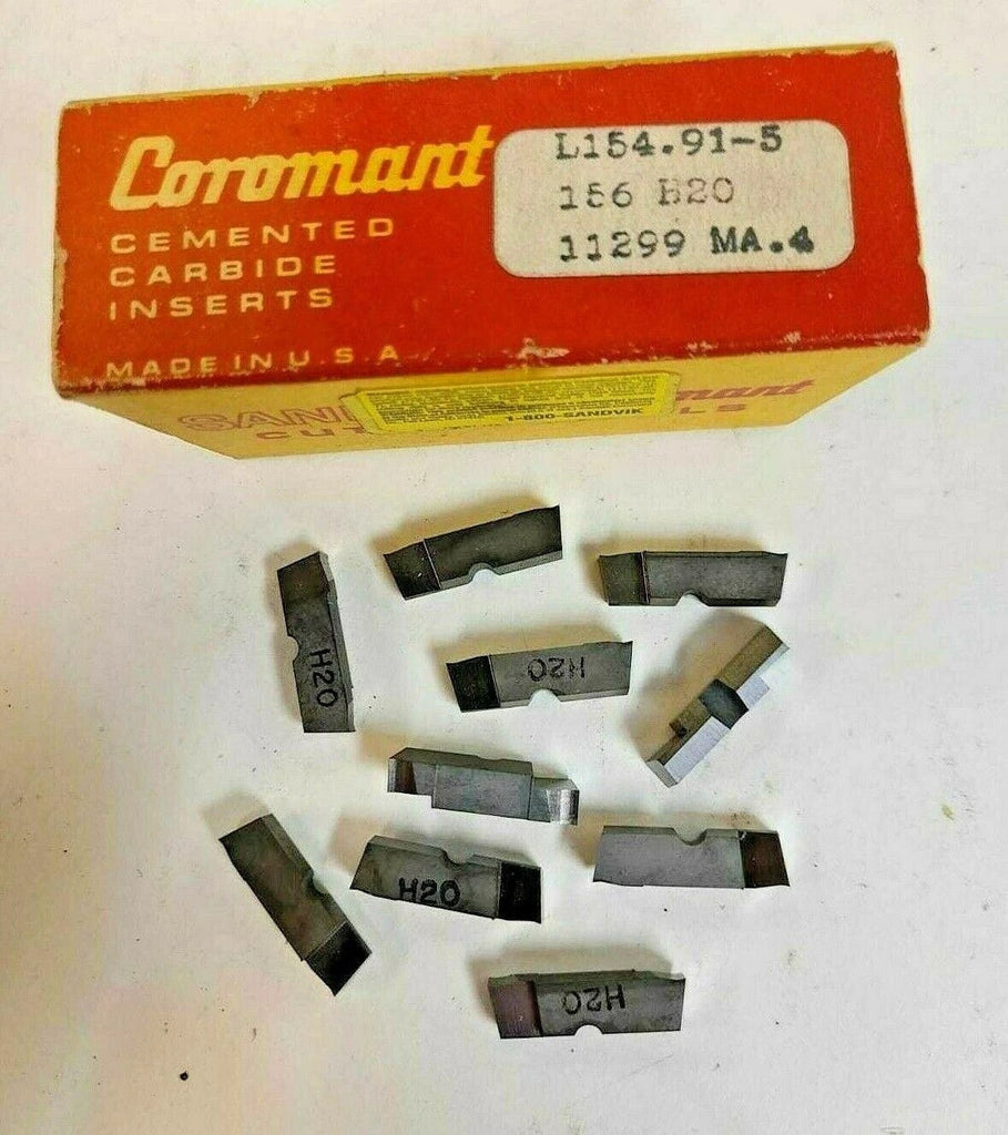 SANDVIK Coromant L154.91-5 156 H20 Lathe Carbide Inserts 10 Pcs New Grooving