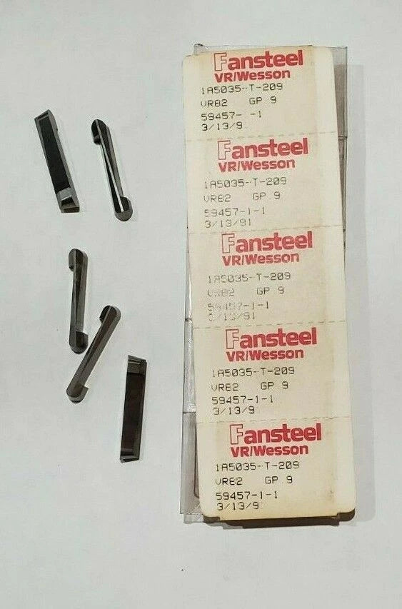 Fansteel VR/Wesson 1A5035-T-209 5pcs GP 9 Carbide Inserts VR82 Grooving New