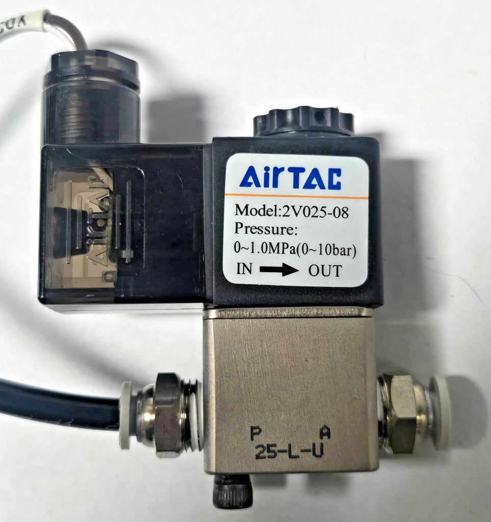 Airtac 2V025-08 Solenoid Valve 0-1.0MPa(0-10bar) 2/2 Way IP65 DC21.6V-26.4V 7.0W