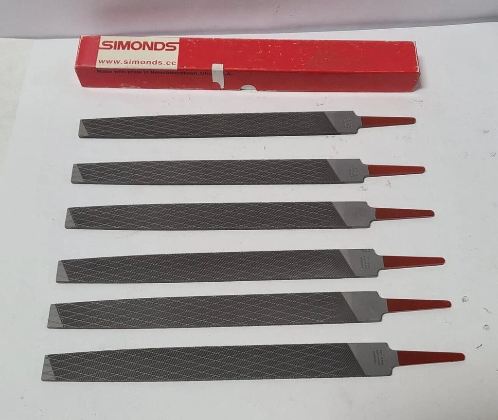 6 Pcs Simonds 12” Flat File 73-244000 Lathe New