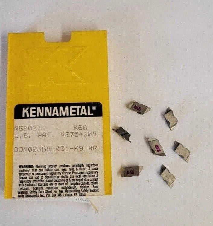 7 Pcs Kennametal NG 2031L K68 Carbide Inserts Lathe Grooving New