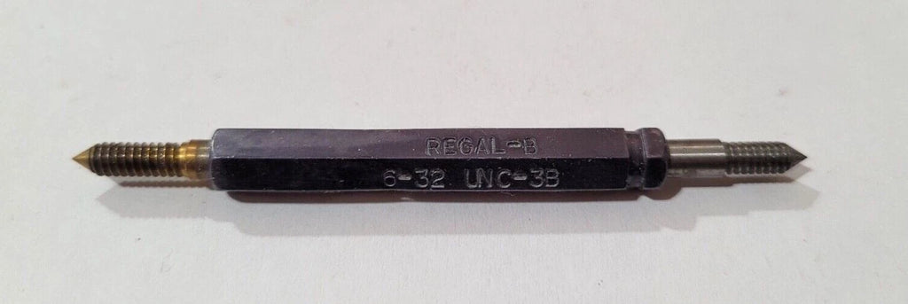 6-32 UNC-3B REGAL-B GO & NO GO Thread Plug Gages GO P.D. .1177 & NOGO .1204