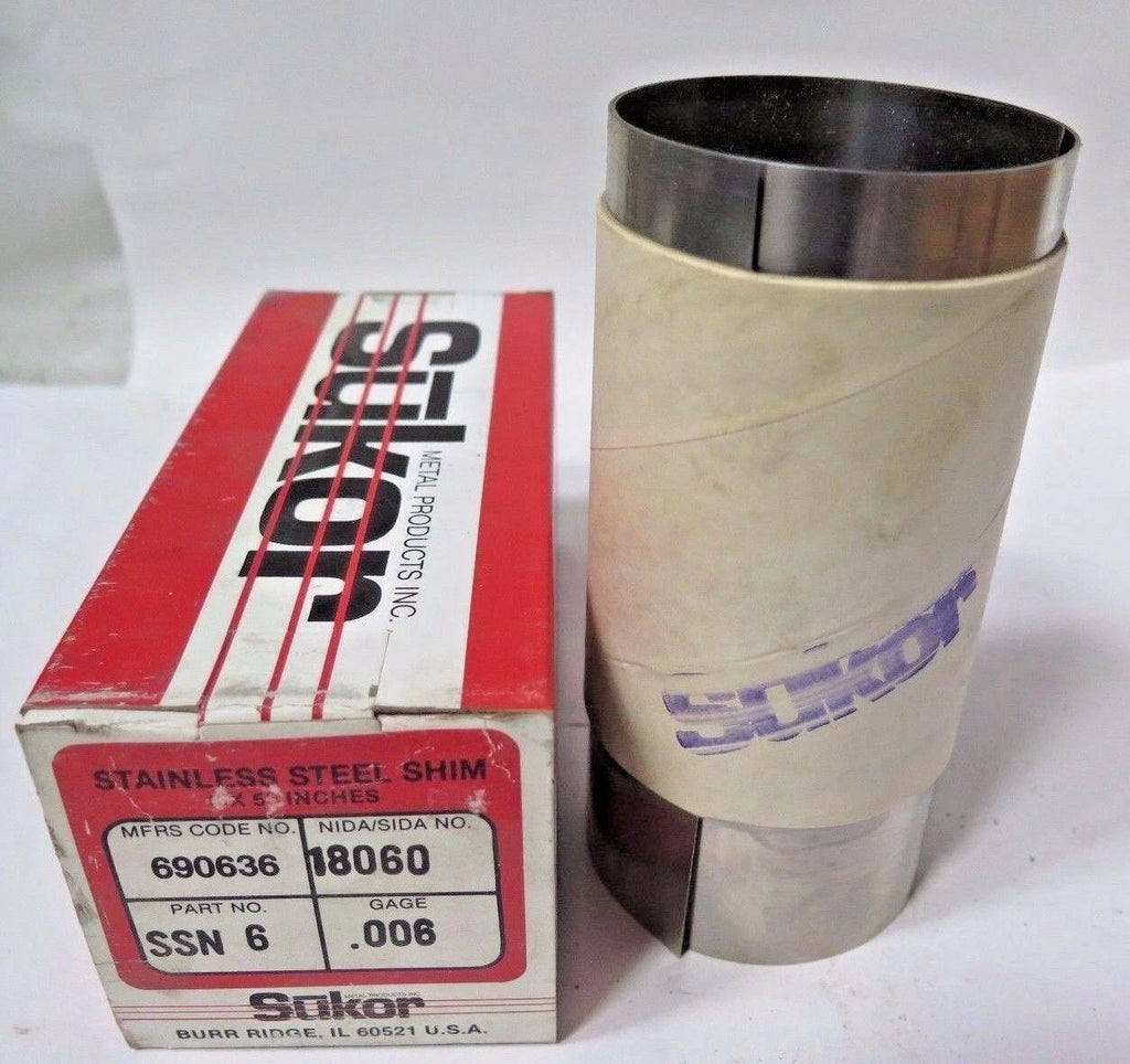Sukor 6 x 50" Stainless Steel Shim 690636 PN: SSN 6 Gage .006 Stock Roll