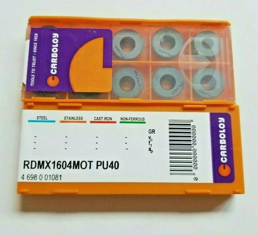 10 Pcs CARBOLOY RDMX 1604 MOT PU40 Carbide Inserts Lathe Tools New