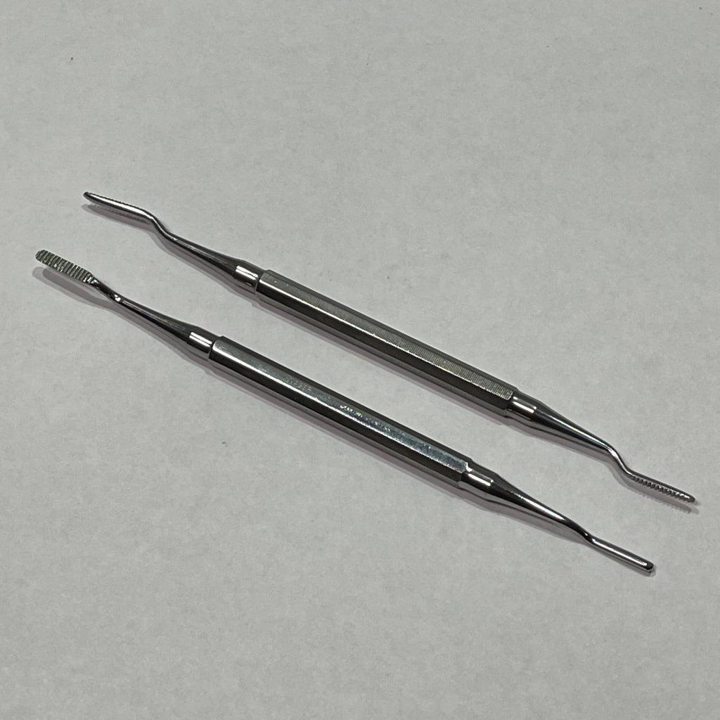 Lot of 2 Nager Germany Stainless POL 1 Bone File Dental Cross Cut Medical Tool