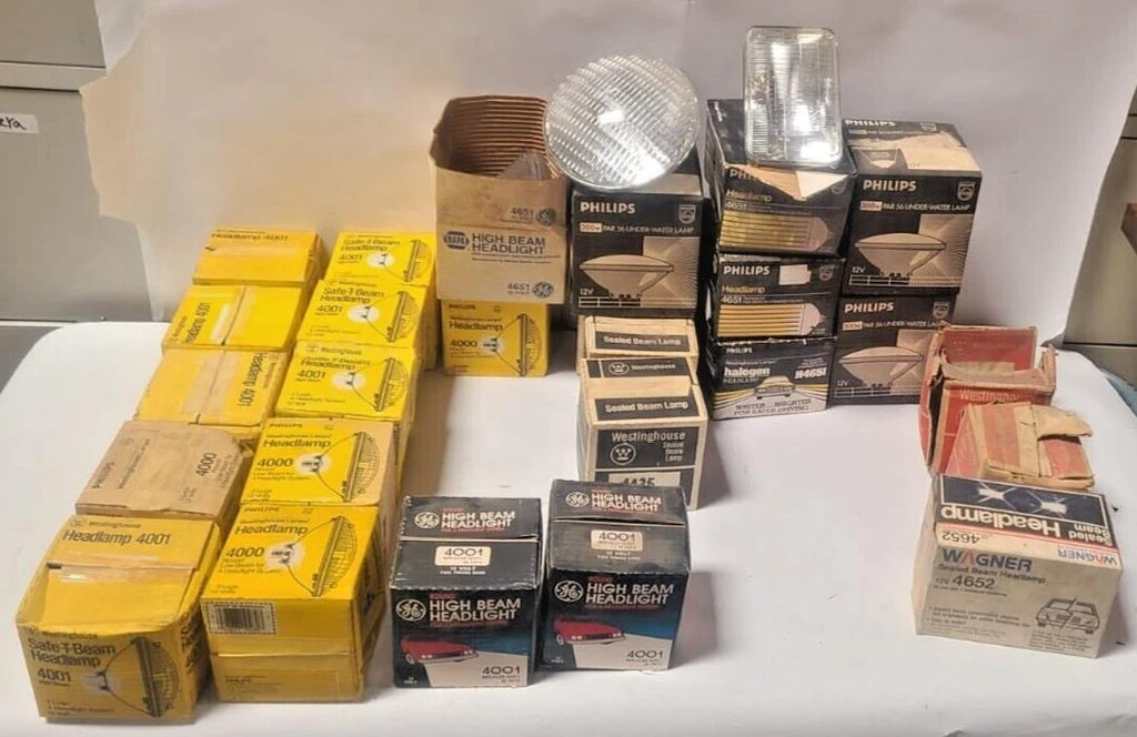 Large Lot of Lamp Light Headlight Headlamp Westinghouse Philips Vintage Car Auto