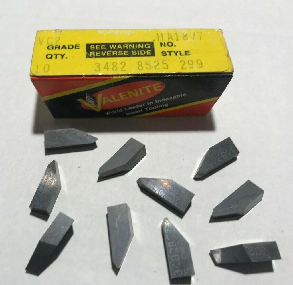 10 Pcs Valenite VC2 3482 8525 299 HA1877 Lathe Carbide Inserts Tools New