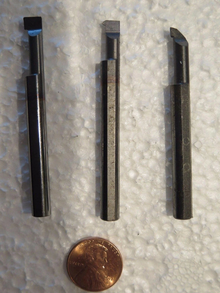 Solid Carbide Boring Bars 1/4 Shank 2.5" OAL for Lathe Nice Lot of 3