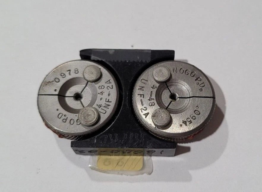 Set of 4-48 UNC-2A GO & NO GO Set Thread Ring Gage P.D. .0978 & .0954 Gages