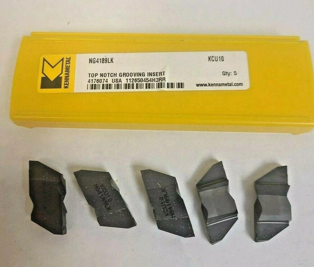 KENNAMETAL 5 Pcs NG 4189LK KCU10 Carbide Inserts Top Notch Lathe Grooving USA