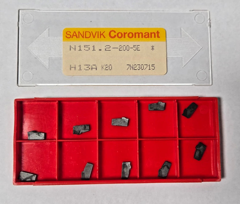 SANDVIK Coromant N151.2-200-5E H13A K20 Carbide Inserts Grooving Lathe 10 Pcs