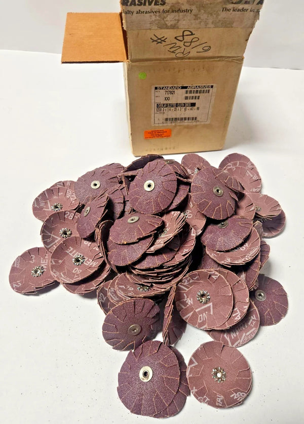 Standard Abrasives 717821 Overlap Slotted Cloth Discs 3" x 1/4-20 x 2" 60 Grit