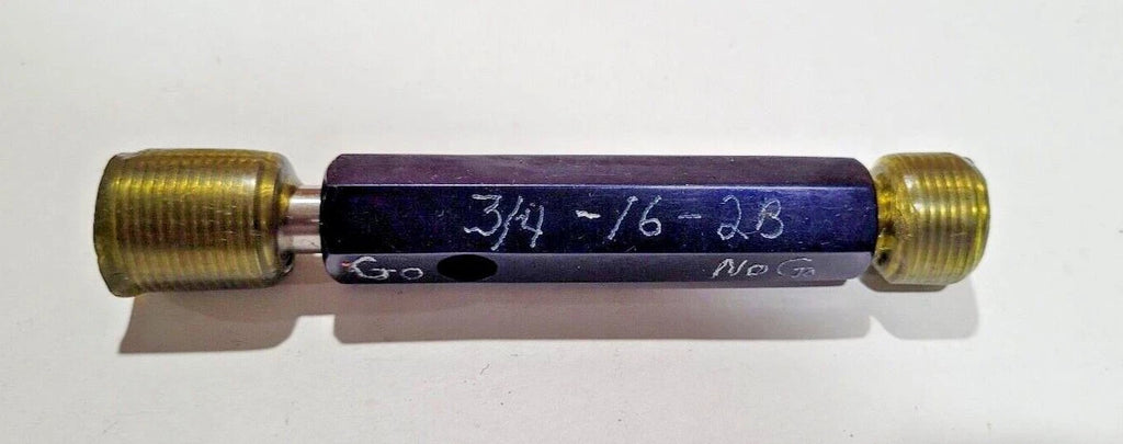 3/4-16 2B GO & NO GO Thread Plug Gage GO P.D. .7094 & NOGO PD .7159