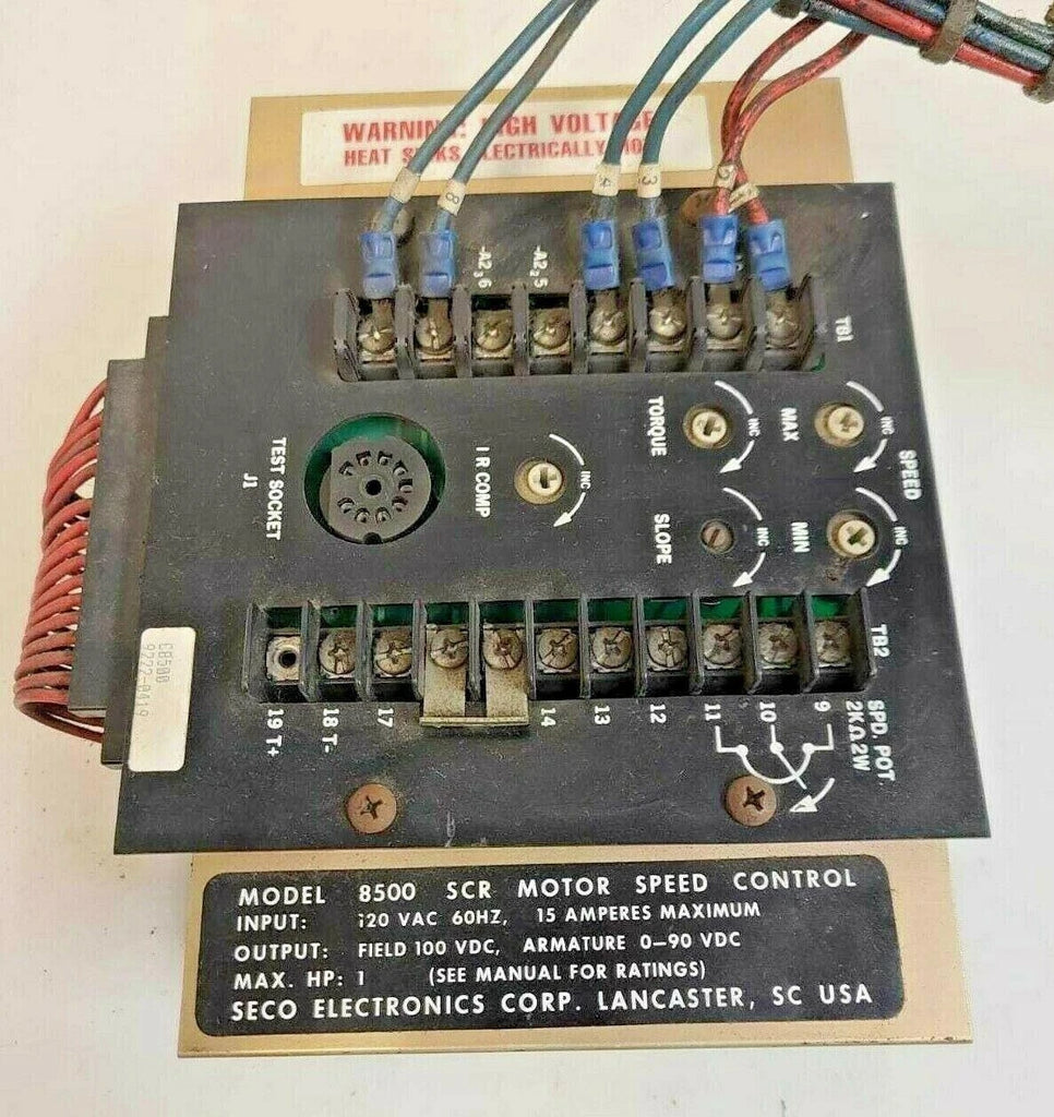 Seco Electronics 8500 SCR DC Motor Speed Control 120VAC 60Hz
