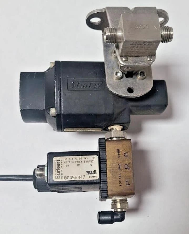 Burkert 6014-C-5/64-FKM-BR General Purpose 1/4" Valve 1/4" 145 PSI 24V Swagelok
