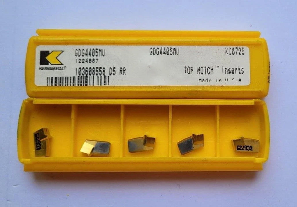 5 Pcs Kennametal GDG4405MU KC6725 Top Notch Carbide Inserts New