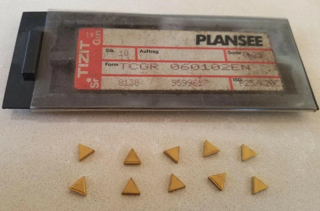 10 Pcs Plansee TCGR 060102EN Gm25 P25 K20C 8130 Lathe Mill Carbide Inserts Tools