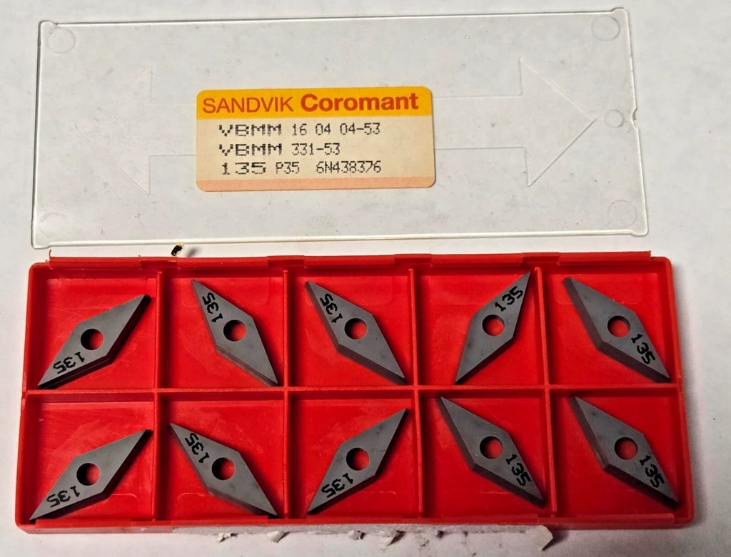 10 Pcs SANDVIK Coromant VBMM 331-53 135 P35 16 04 04-53 Lathe Carbide Inserts