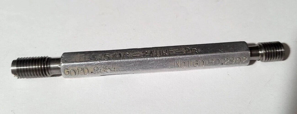5/16-24 UNF-2B GO & NO GO Thread Plug Gage GO P.D. .2854 & NOGO PD .2902