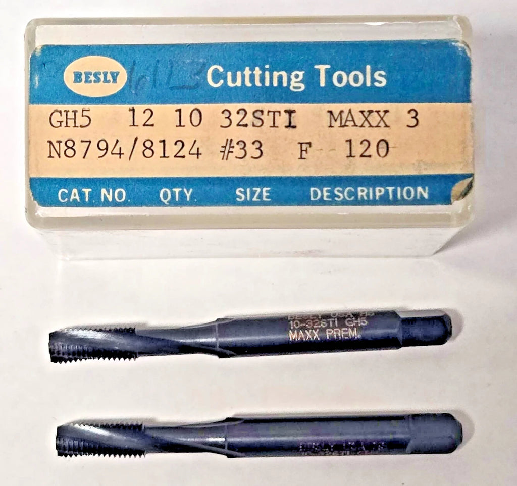 Lot of 2 Besly Tap 10-32 STI GH5 MAXX 3 FL #33 Brand New USA Made
