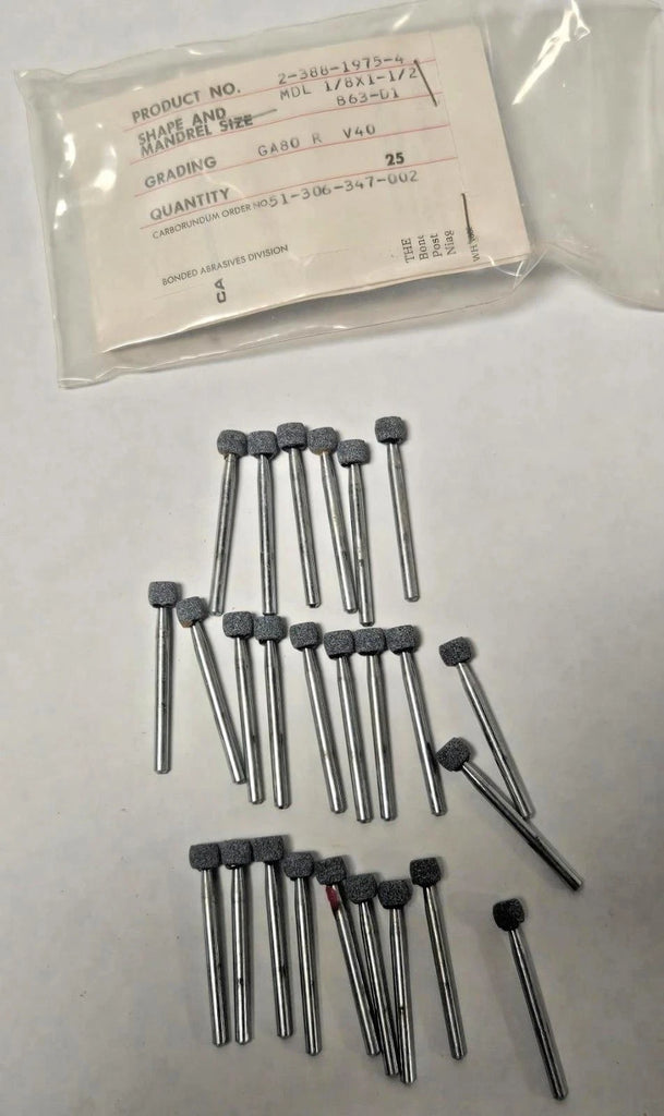 Carborundum Abrasive Ball Stone Mount Buffing Grinding 1/8" Shank 1/4" Dia 25Pcs