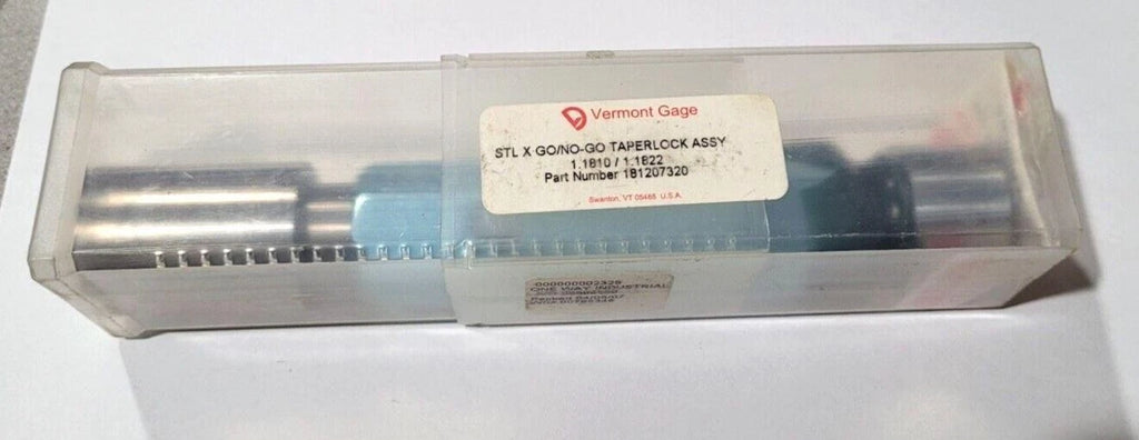 Vermont Gage Pin Plug Gage STL X GO & NO GO TAPERLOCK Go 1.810 & NOGO 1.1822