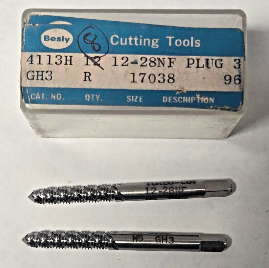 Lot of 2 Besly Tap 12 - 28NF GH3 Plug 3 FL Brand New USA Made