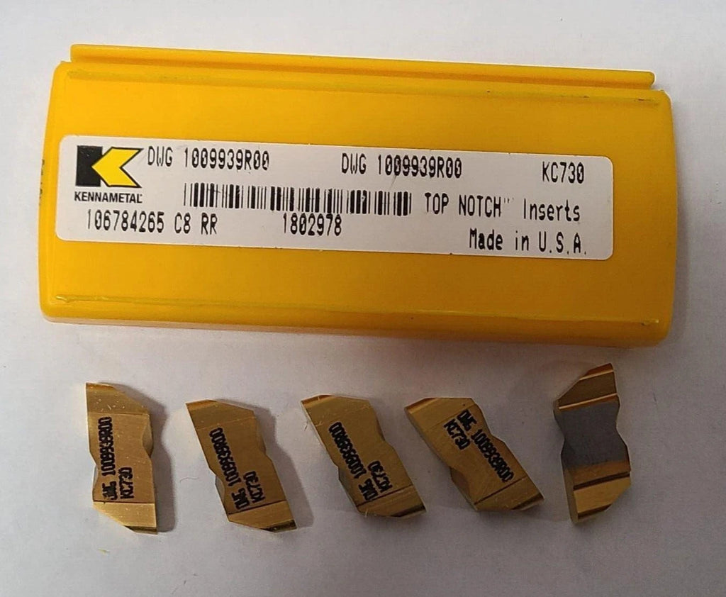 5 Pcs Kennametal DWG 1009939R00 KC 730 Grooving Carbide Inserts Lathe Top Notch