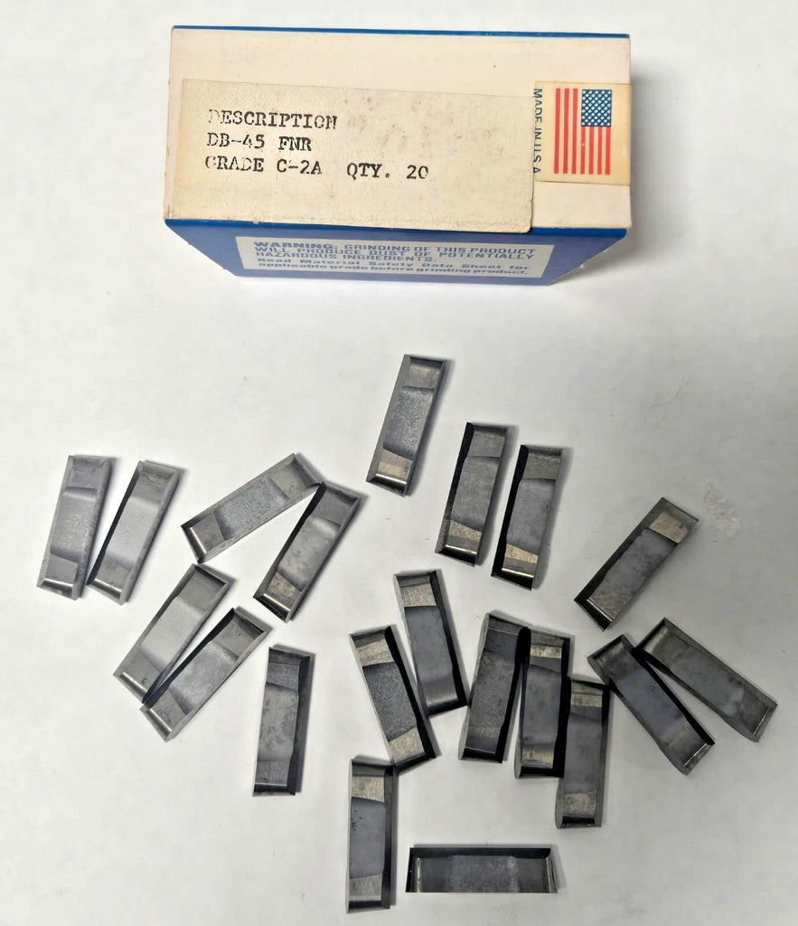 20 Pcs TGI DB 45 FNR Grade C-2A Lathe Grooving Carbide Inserts New