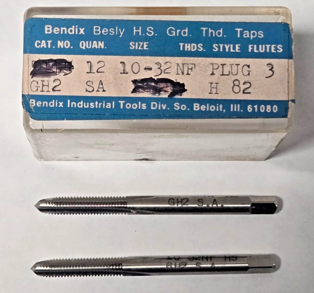 Lot of 2 Besly Tap 10-32 NF GH2 Plug 3 FL Brand New USA Made