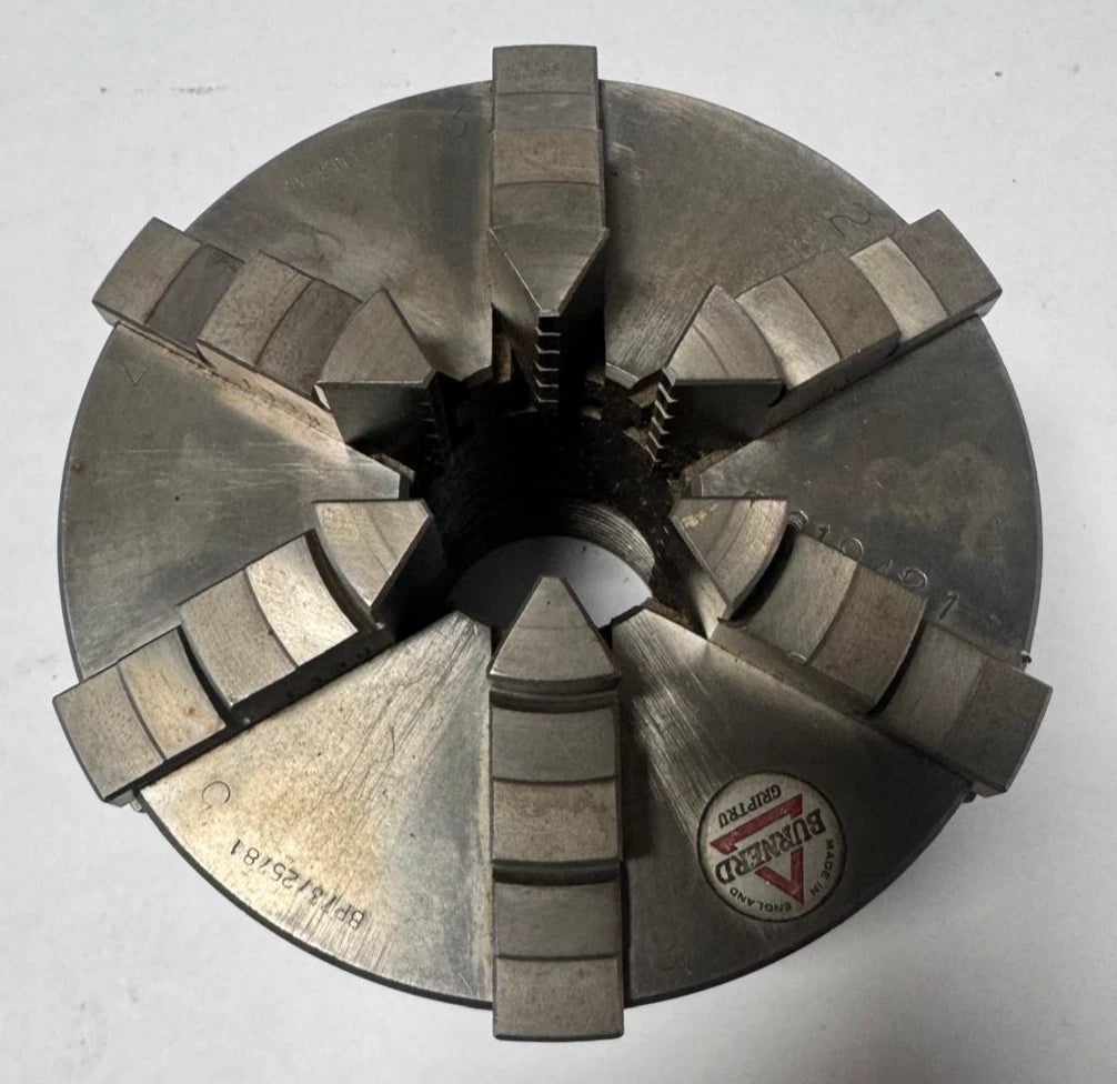 Burnerd Griptru 6.25" Dia Lathe Chuck 6 Jaw CNC