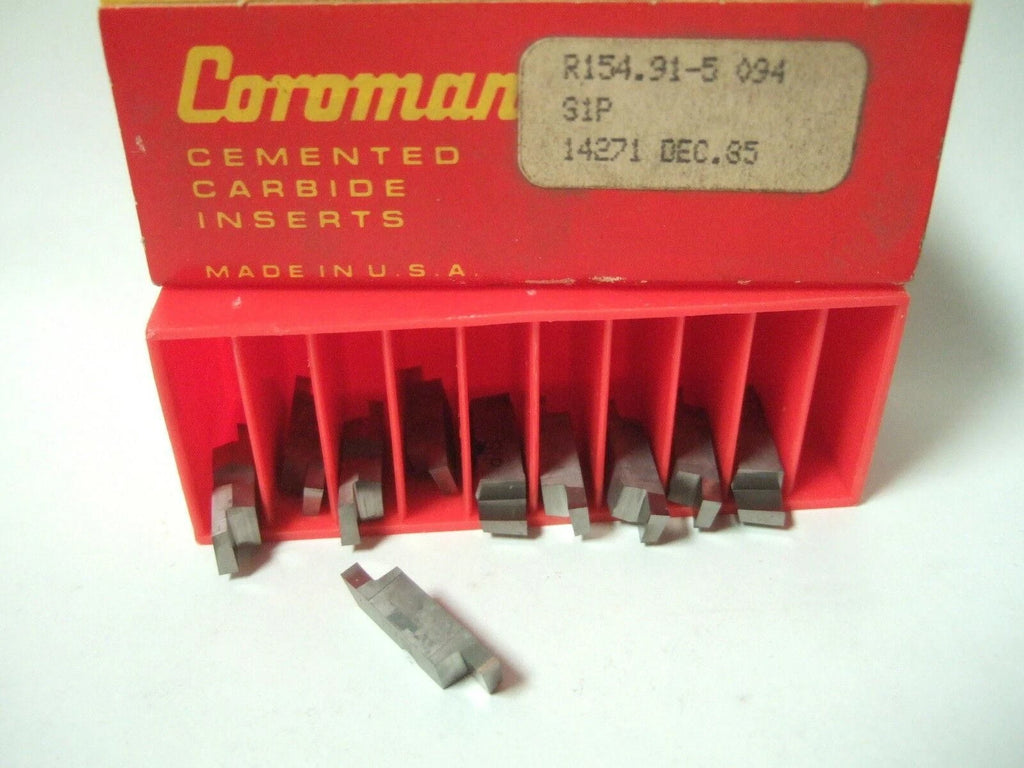 SANDVIK Coromant R154 91 5 094 S1P 14271 Grooving Lathe Carbide Inserts 10 Pcs