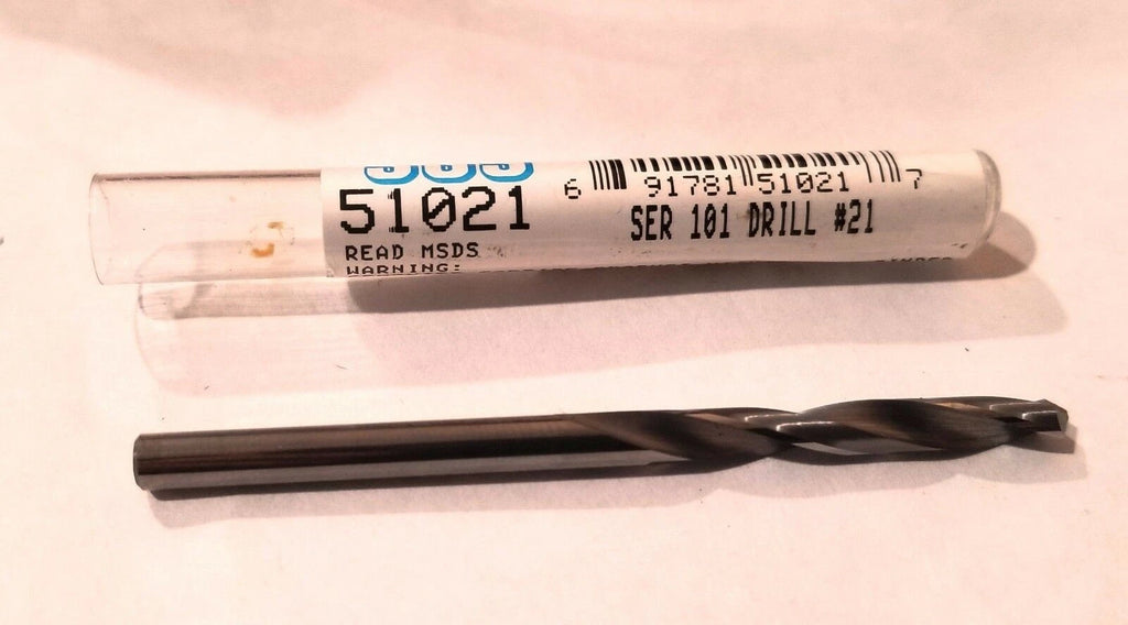 SGS Tool 51021 SER 101 0.159 Drill #21 Slow Spiral Drill 2 Flute Made in USA