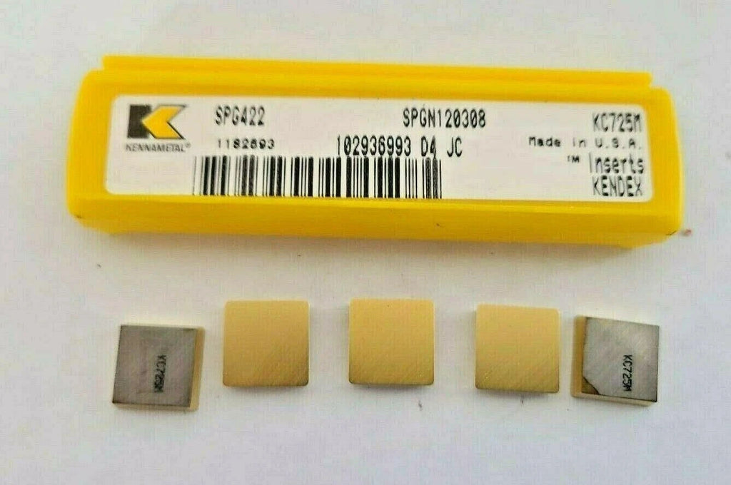 5 Pcs Kennametal SPG 422 SPGN 120308 KC725M KENDEX MILL Carbide Inserts New