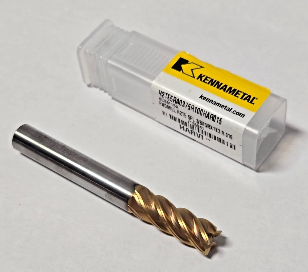 Kennametal 5 Flute Carbide End Mill 3/8 R.015