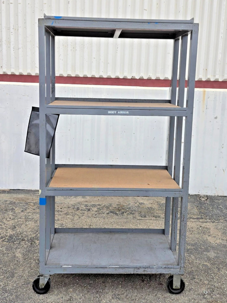 Heavy Duty Metal Storage Rolling Cart Racking 4 Shelving Wheels 36 x 18 x 72