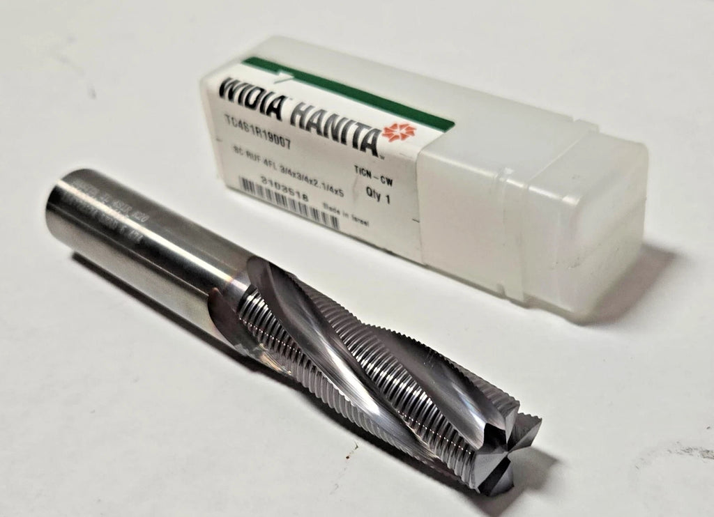 WIDIA HANITA CARBIDE 3/4" END MILL ROUGHING 4 FLUTE TC4S1R19007 Corner Chamfer