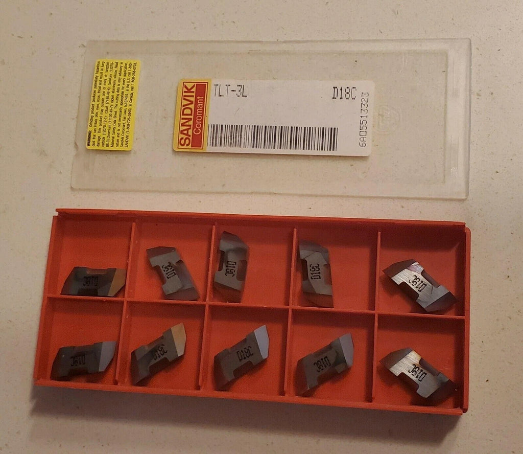 SANDVIK Coromant TLT 3L D18C Lathe Grooving Cut Off Carbide Inserts 10 Pcs