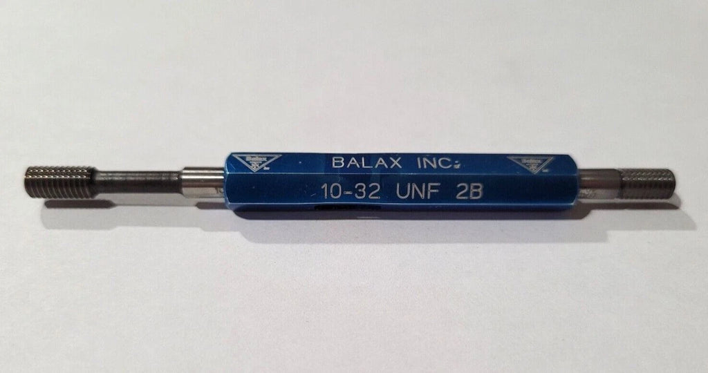 10-32 UNF 2B BALAX GO & NO GO Thread Plug Gages GO P.D. .1697 & NOGO .1736
