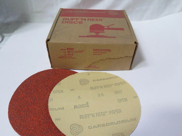 Carborundum Abrasives 8" Dia Ruff N Redi Discs 8520 Grit 36 Qty 50 Brand New
