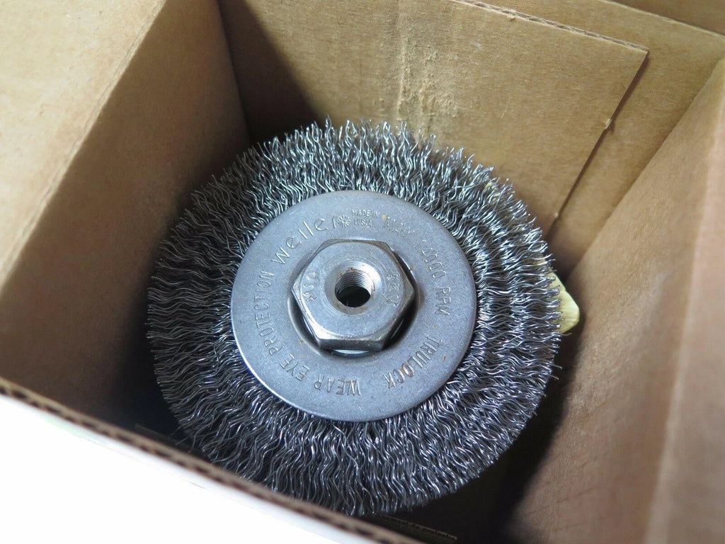 Weiler 4" Narrow Crimped Wire Wheel 13075 Qty 5 M10 x 1.25 A.H. Brand New